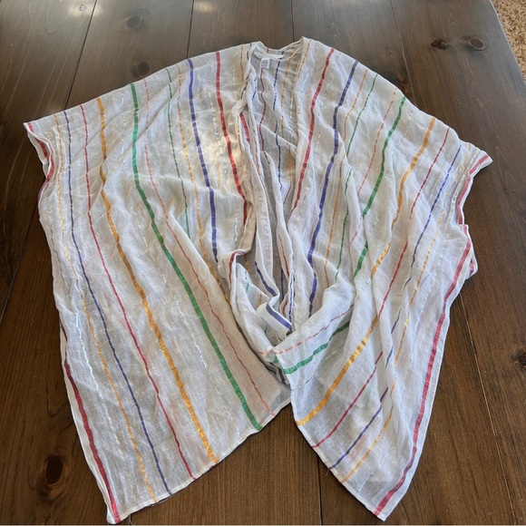 LC Lauren Conrad Metallic Striped Ruana/Coverup/Wrap - Picture 2 of 4